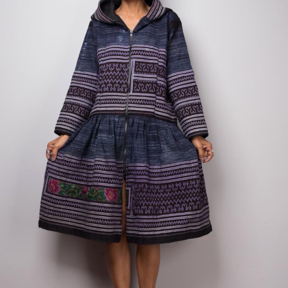 Nuichan Boho Jacket Dress with hood